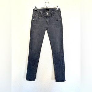 Hudson Jeans Collin Mid-Rise Skinny Jean Grey Sz 28.